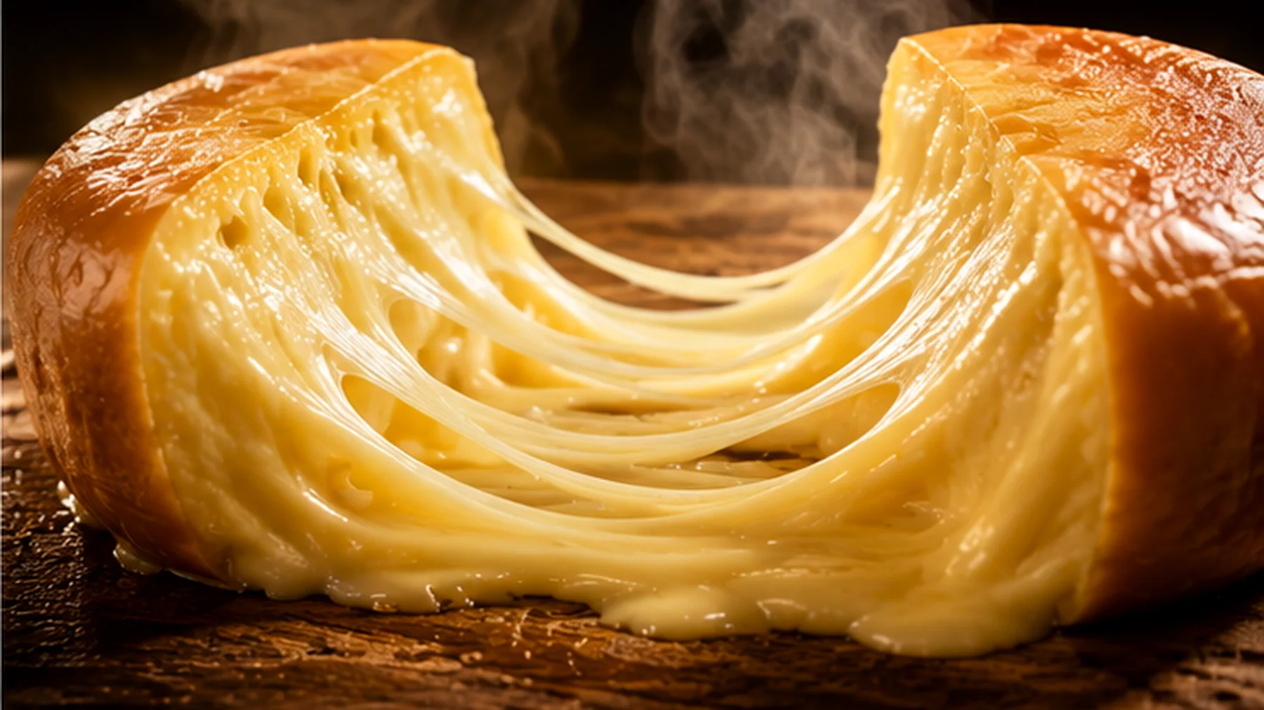 Queijo tipo Gouda Arakatu derretido, em fio elástico — apetitoso